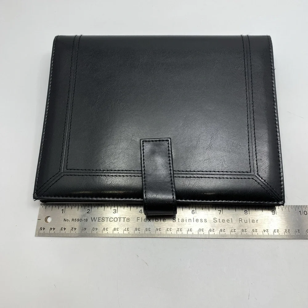 Day-Timer Black‎ Faux Leather 9x7 Personal Planner 7-Ring Binder Organizer Folio